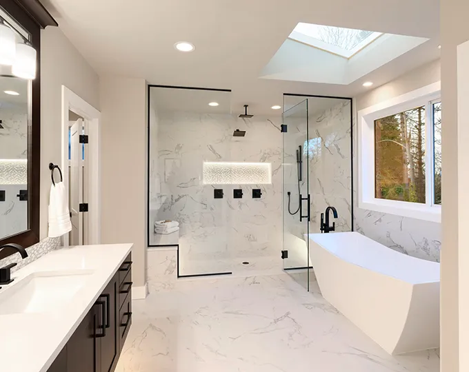 Dean Leith Plumbing - Lincoln IL - Bathroom Upgrade with black fixtures